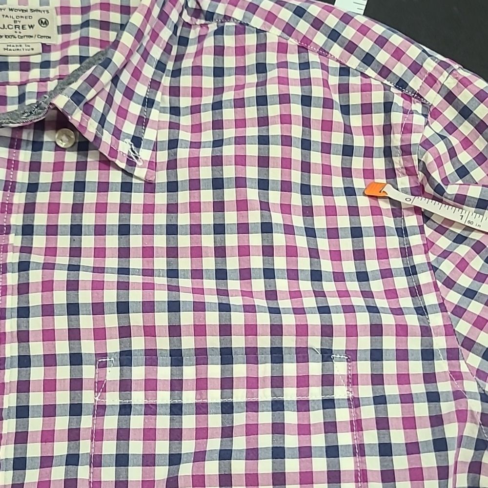 J. Crew Purple Check Button Down Shirt Large 42 Chest Business Casual - Picture 6 of 10
